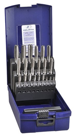 GOLIATH TAP HSS SET BSW 1/8 - 1/2'' BOXED SET 